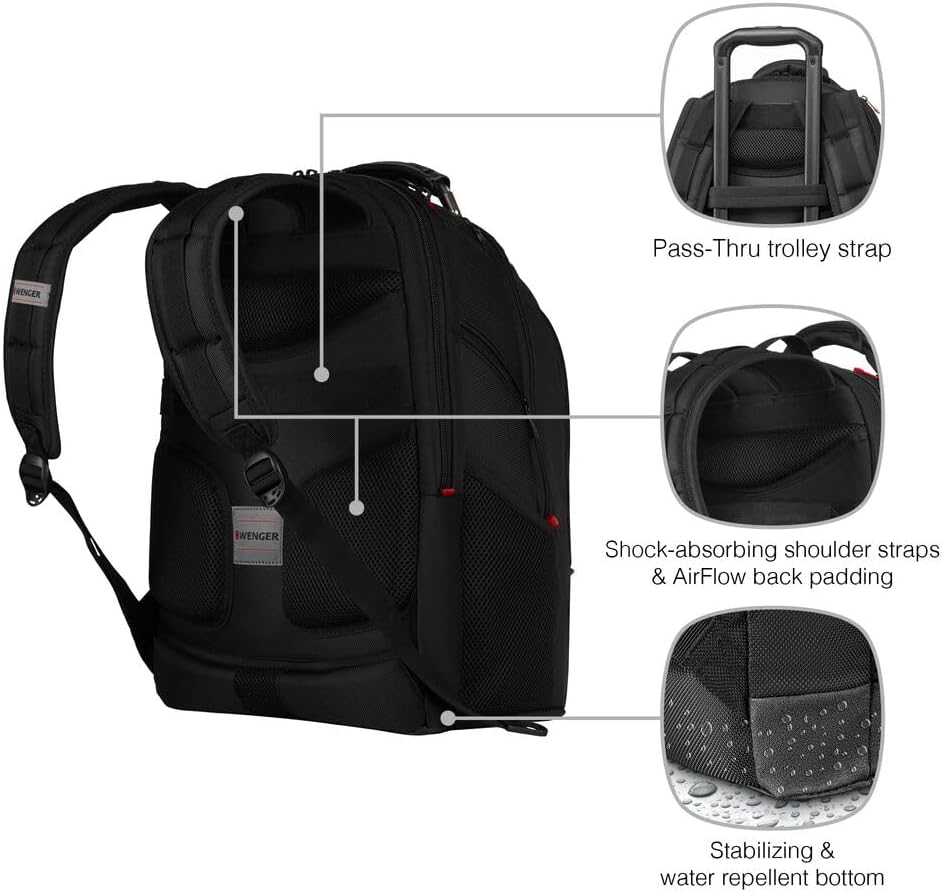 WENGER Ibex Deluxe Laptop-Rucksack, Notebook 14 bis 16 Zoll, Tablet bis 10 Zoll, 26 l, Damen Herren,