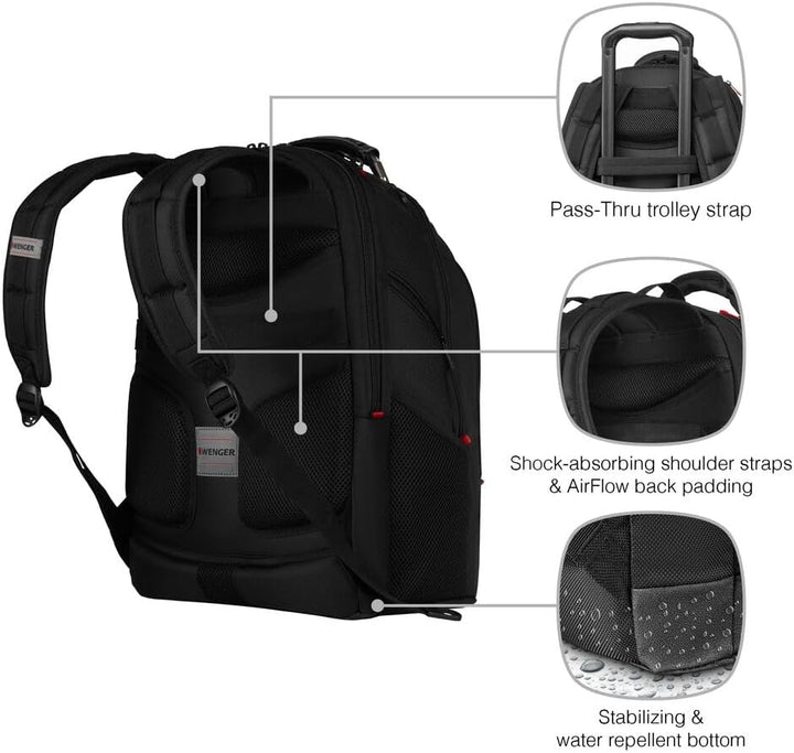 WENGER Ibex Deluxe Laptop-Rucksack, Notebook 14 bis 16 Zoll, Tablet bis 10 Zoll, 26 l, Damen Herren,