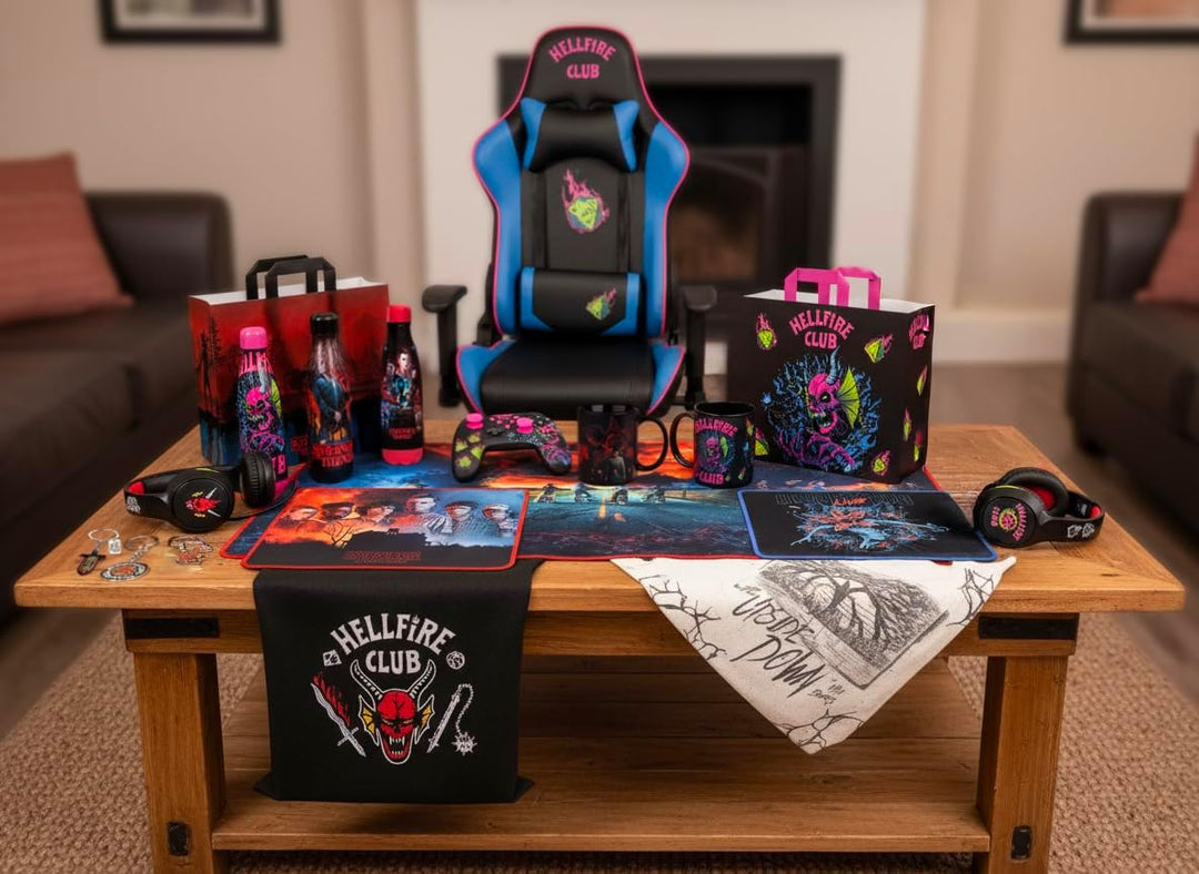 Konix Stranger Things XXL Gaming-Mauspad 90 x 46 cm - rutschfeste Mikrofaser-Oberfläche - Gummi - Me