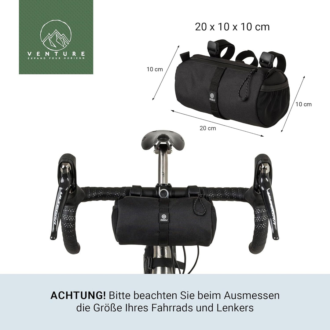 AGU Lenkertasche Roll Bag, 1,5L Fahrradtasche Lenker Vorne für Bikepacking, Wasserabweisend, Reflekt