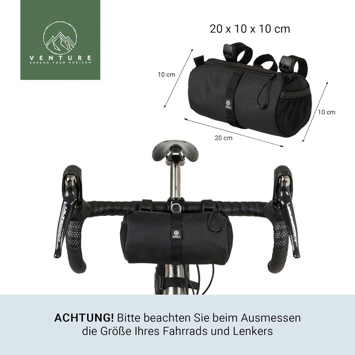 AGU Lenkertasche Roll Bag, 1,5L Fahrradtasche Lenker Vorne für Bikepacking, Wasserabweisend, Reflekt
