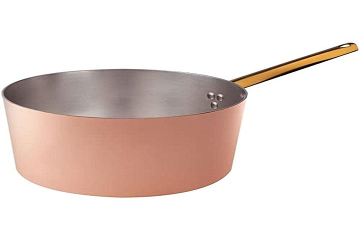 Pentole Agnelli ALCU10518 Hoher Auflauf mit Griff, glattes verzinntes Kupfer, 18 cm, 18 cm