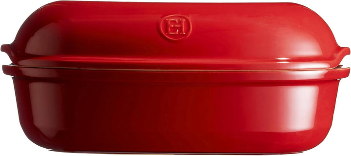 Emile Henry EH349501 Brot, handgefertigt, Keramik, Rot, Grand Cru, 5 Liter Rot Grand Cru Einzigartig