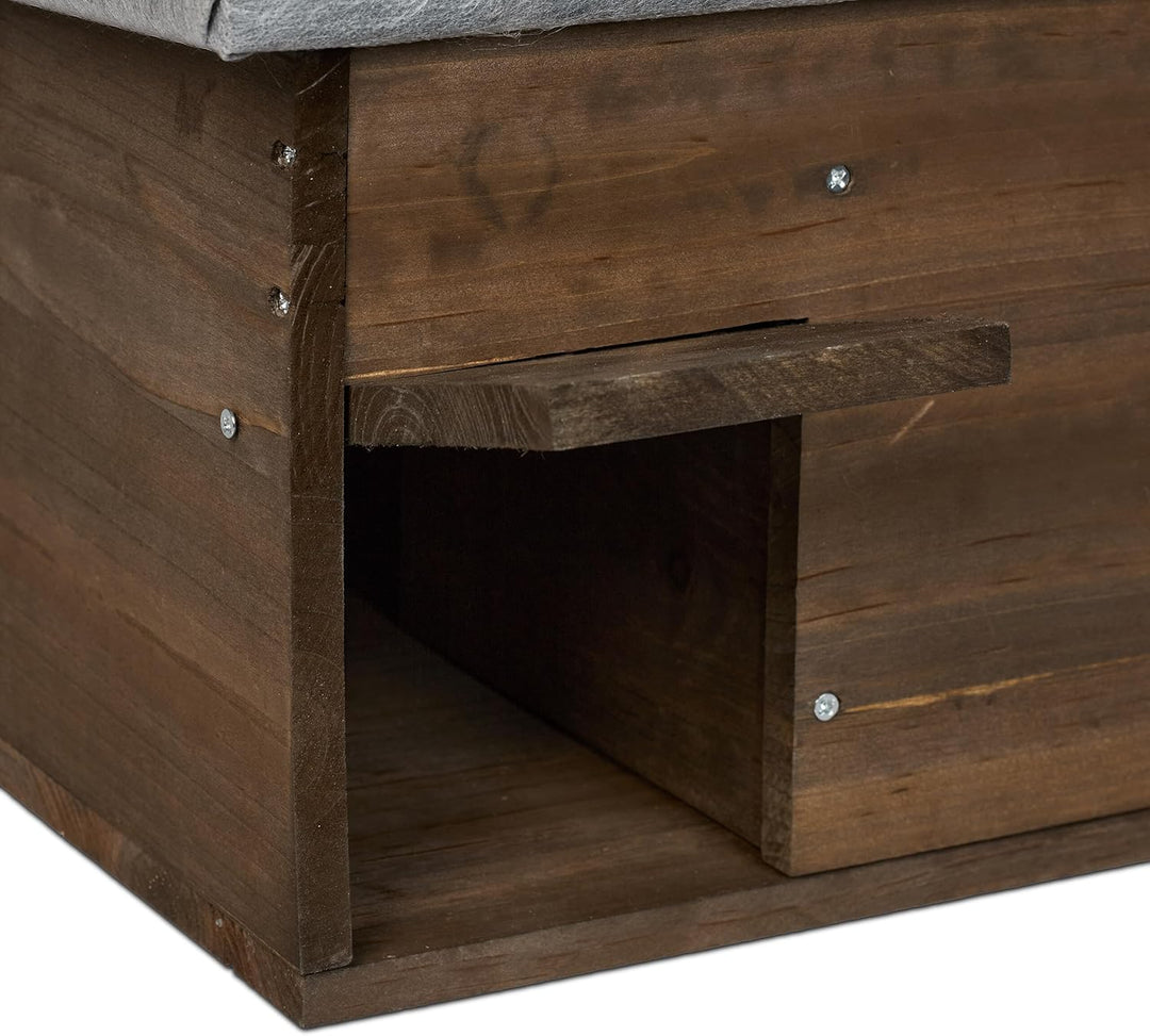 Relaxdays Igelhaus, Bausatz, Igelbau mit Boden, Rattenklappe & Labyrintheingang, Holz, HxBxT: 21 x 4
