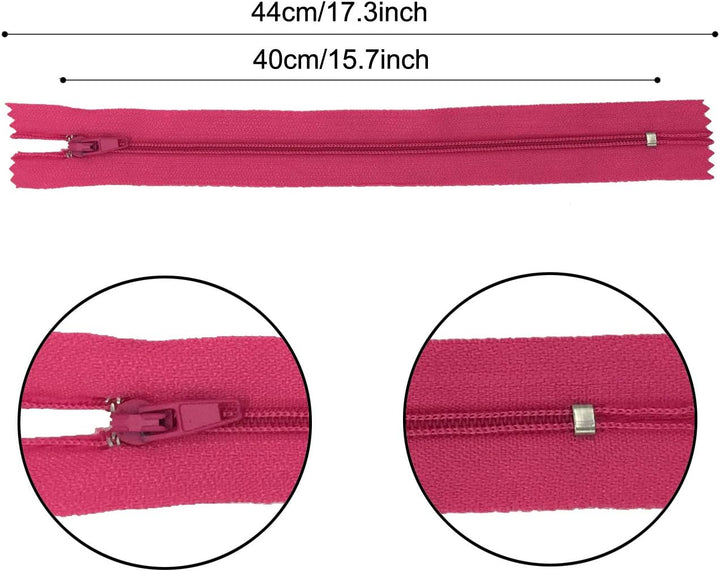 Reissverschluss, DOITEM 24 Farben Nylon Reissverschlüsse, 40cm lang, 2.5cm breit für Kleidung Tasche