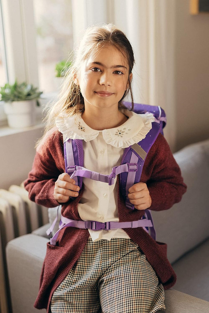 Belmil Premium Smarty Plus ergonomisches Schulranzen Set 5-teilig mit Patch Set 6 Stück, AGR, Brustg