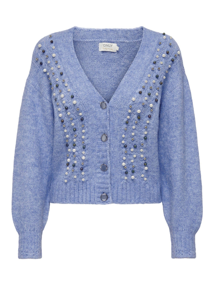 ONLY Damen Onlmarian Ls Cardigan KNT Strickjacke, Grapemist/Detail:melange