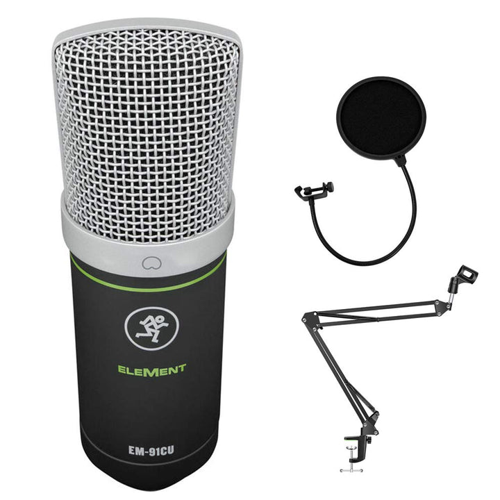 Mackie EM-91CU+ USB Kondensator Mikrofon (24-Bit/96kHz,) mit Mikrofonspinne, Schwarz