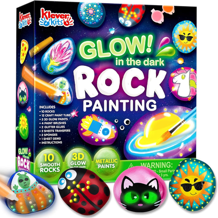 JOYIN Steine Bemalen Set Bastelset Kinder ab 6-12Jahre,Kreativ Steinmalerei,Bastelset Steine Malen S