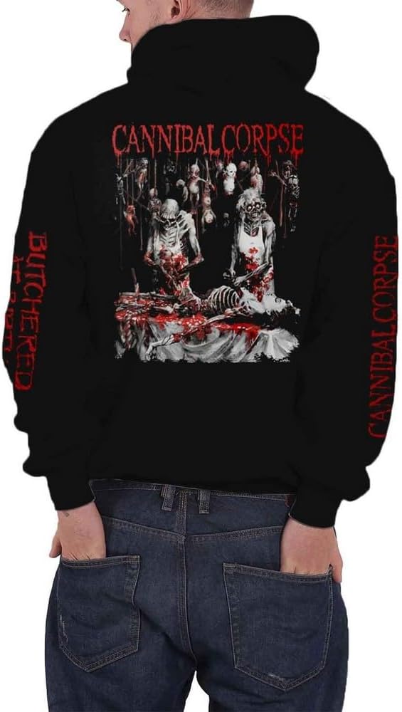 Cannibal Corpse Kapuzenpullover Butchered at Birth 2019 Nue offiziell Herren L Schwarz, L Schwarz