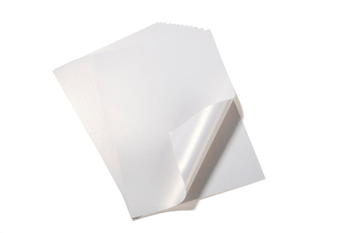 50 Blatt DIN A4 Perglanz-Papier Elfenbein Weiss-Metallic, Bastelpapier mit Perlmutt-Schimmer, 250 g/