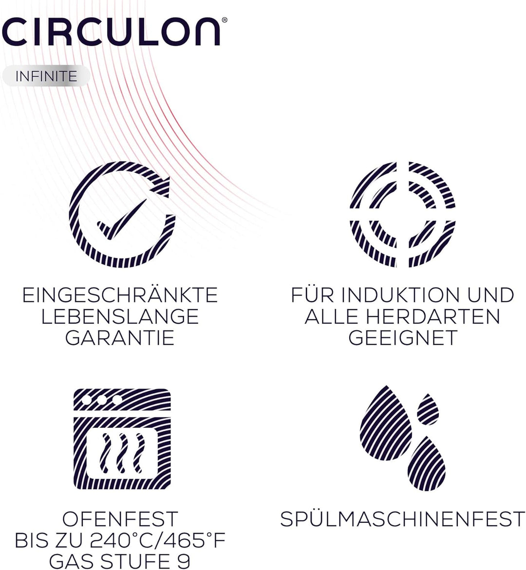 Circulon Infinite topfset induktion 4 teilig - Antihaft-Töpfe und kochtopf set mit Edelstahldeckeln