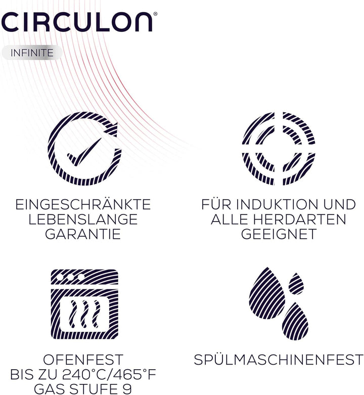 Circulon Infinite topfset induktion 4 teilig - Antihaft-Töpfe und kochtopf set mit Edelstahldeckeln