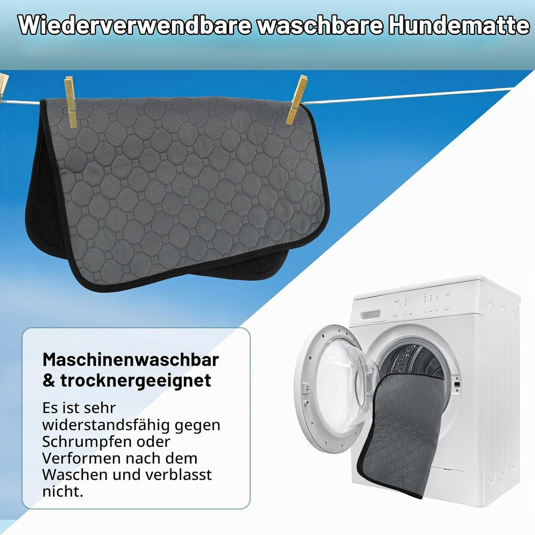 2 Stück Welpenunterlagen Waschbar, 100 × 75cm Super Saugfähig PIPI Matten für Hunde, Wiederverwendba