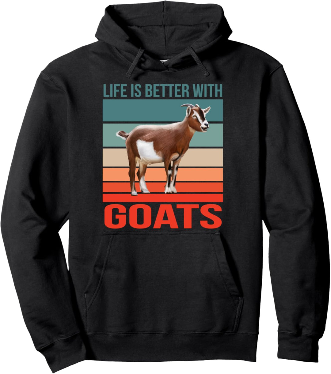 Leben besser mit Ziegen Bauernhof Landwirt Ziege Pullover Hoodie