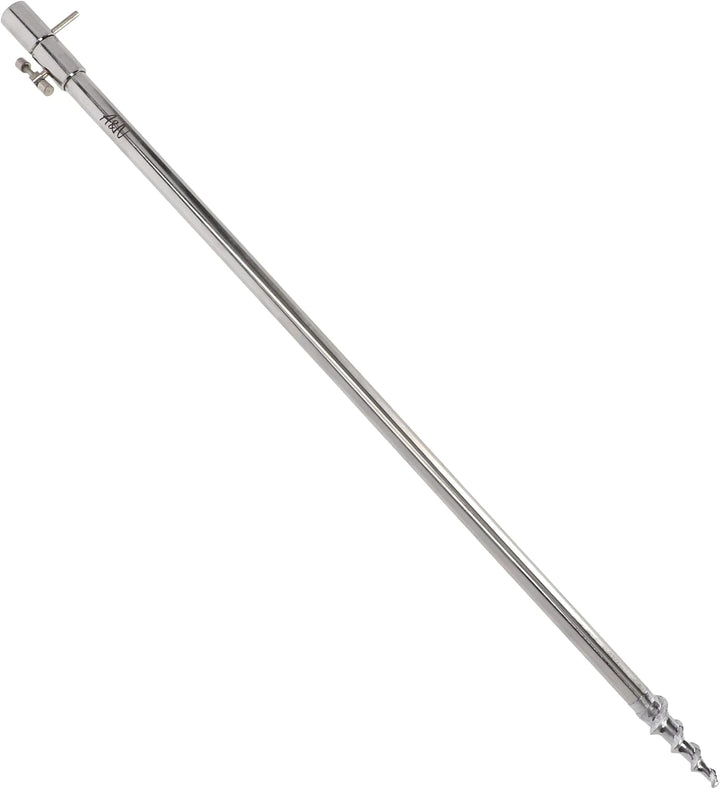 A&N 4 Stück Rutenhalter Bankstick Edelstahl Storm Pole Drill T-Screw 30-120cm 30-50 cm, 30-50 cm