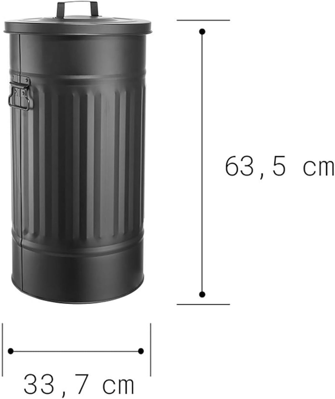 BUTLERS Retro Mülltonne Oskar 40l Mülleimer mit Deckel und Tragegriffen | Küche Abfalleimer ideal al