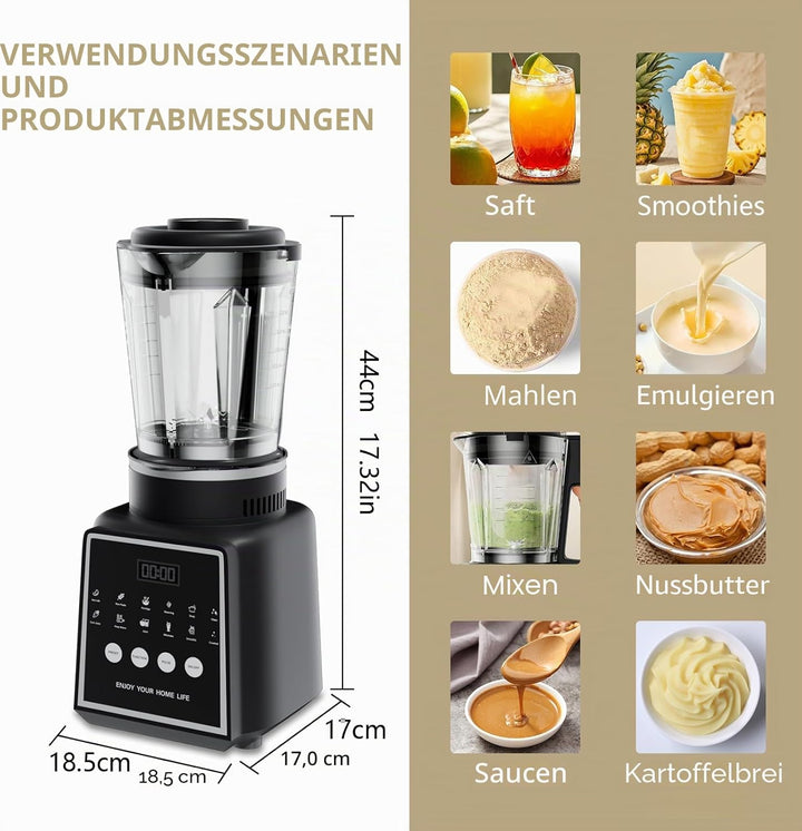 Nussmilchmaschine, 1650ml Pflanzenmilchbereiter mit Selbstreinigungsfunktion, 24 Stunden Smart Termi