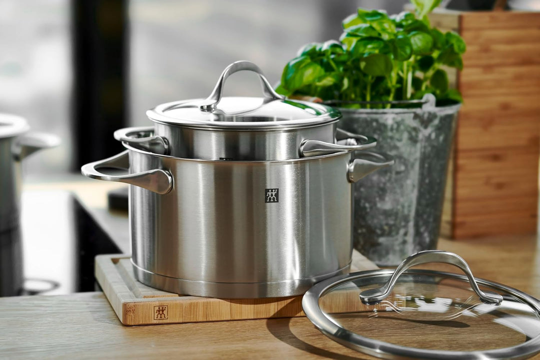 ZWILLING Essence Kochtopf-Set, 5-teilig, 4 Deckel, Induktionsgeeignet, Edelstahl, 5 Tlg., 5 tlg.