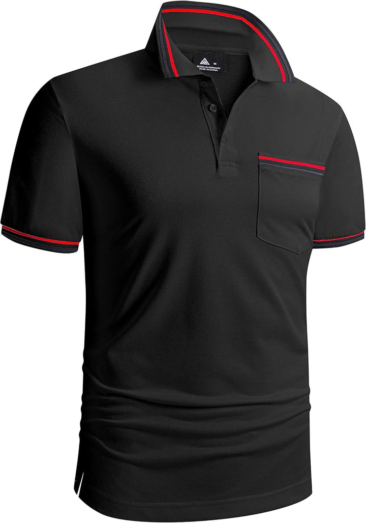 JACKETOWN Polo Shirts Herren Kurzarm Golf Poloshirt Schnelltrocknend Casual Sport Shirt Outdoor Atmu
