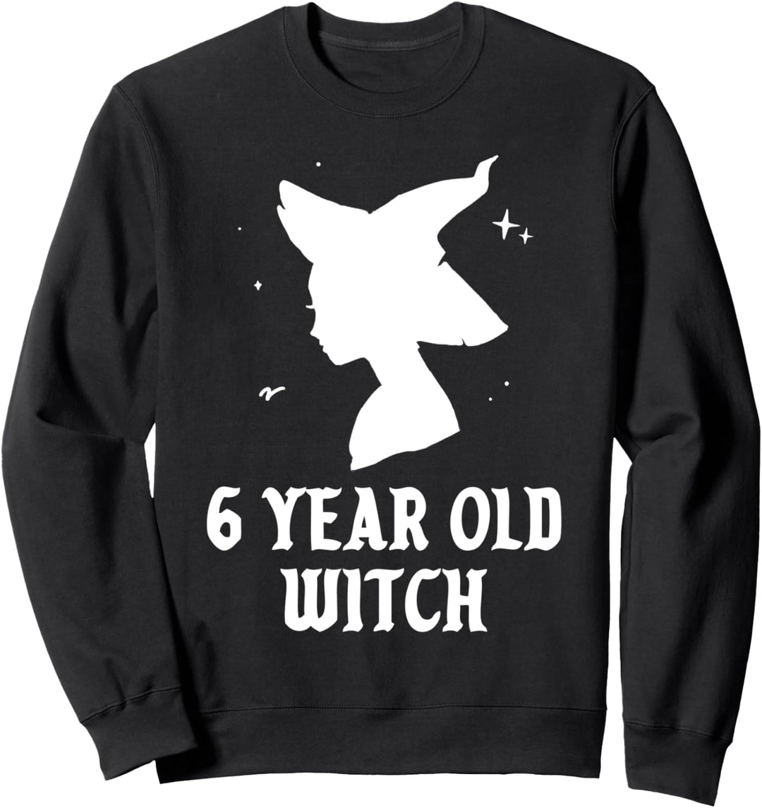 6 Jahre alte Hexe Geburtstagsfeier Theme Halloween Kostüm Sweatshirt