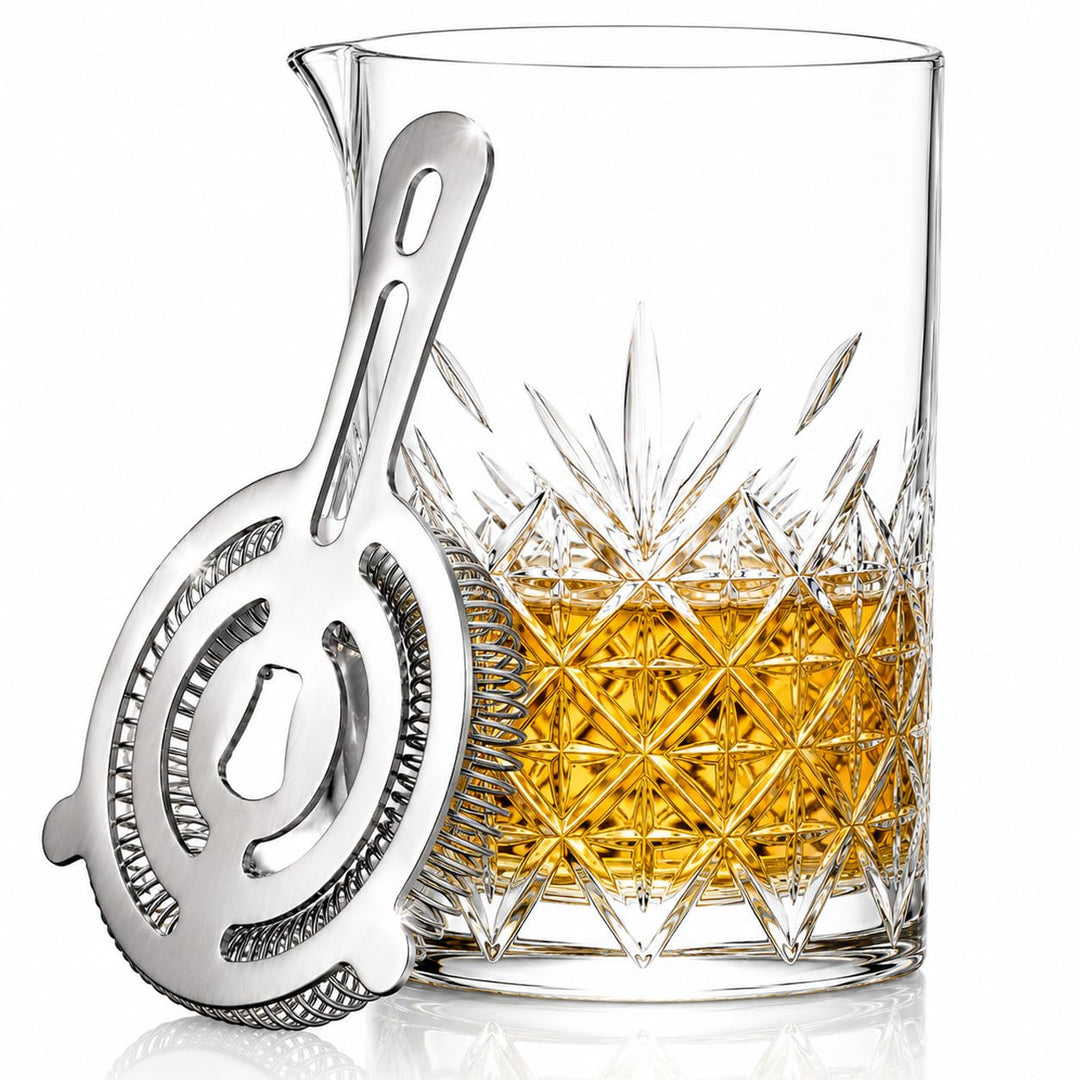 Cocktailkrug mit Hawthorne Sieb Silber | Cocktail-Rührglas & Sieb | Cocktailmischkrug, Krug, Cocktai