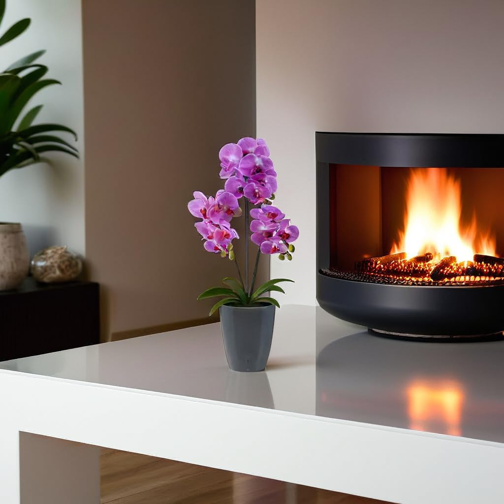 Santino 4er-Set Orchideentopf D 12cm Selbstbewässernder Topf mit Dochtsystem und Wasserstandsanzeige
