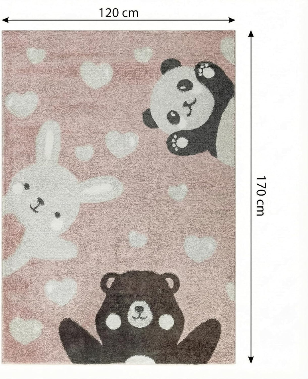 Jimri Teppich Kinderzimmer - Teppiche für Kinderzimmer, Kinderteppich, Kinderteppich Mädchen, Bär, H