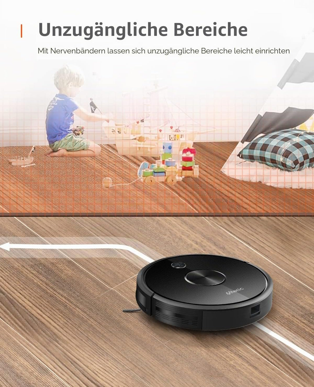 Ultenic D5s Pro Saugroboter mit Wischfunktion, 3000 Pa Saugkraft Staubsauger Roboter, Roboter Staubs