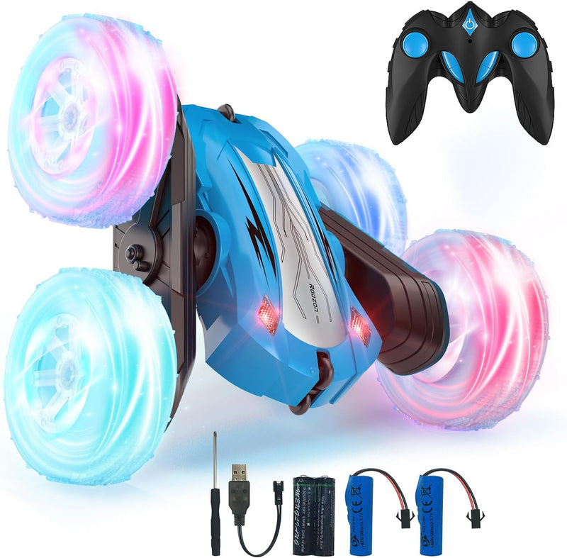Rodzon Ferngesteuertes Auto 3 4 5 6 7 8 9 Jahre Spiele LED Blinken RC Auto Spielzeug Jungen Weihnach