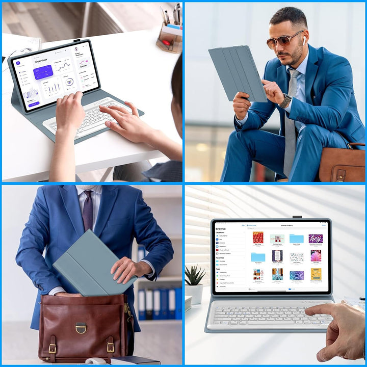 Tastatur für Lenovo Idea Tab Pro Gen 2 Tablet 13 Zoll (TB390FU), Blau | Hülle mit Tastatur für Lenov