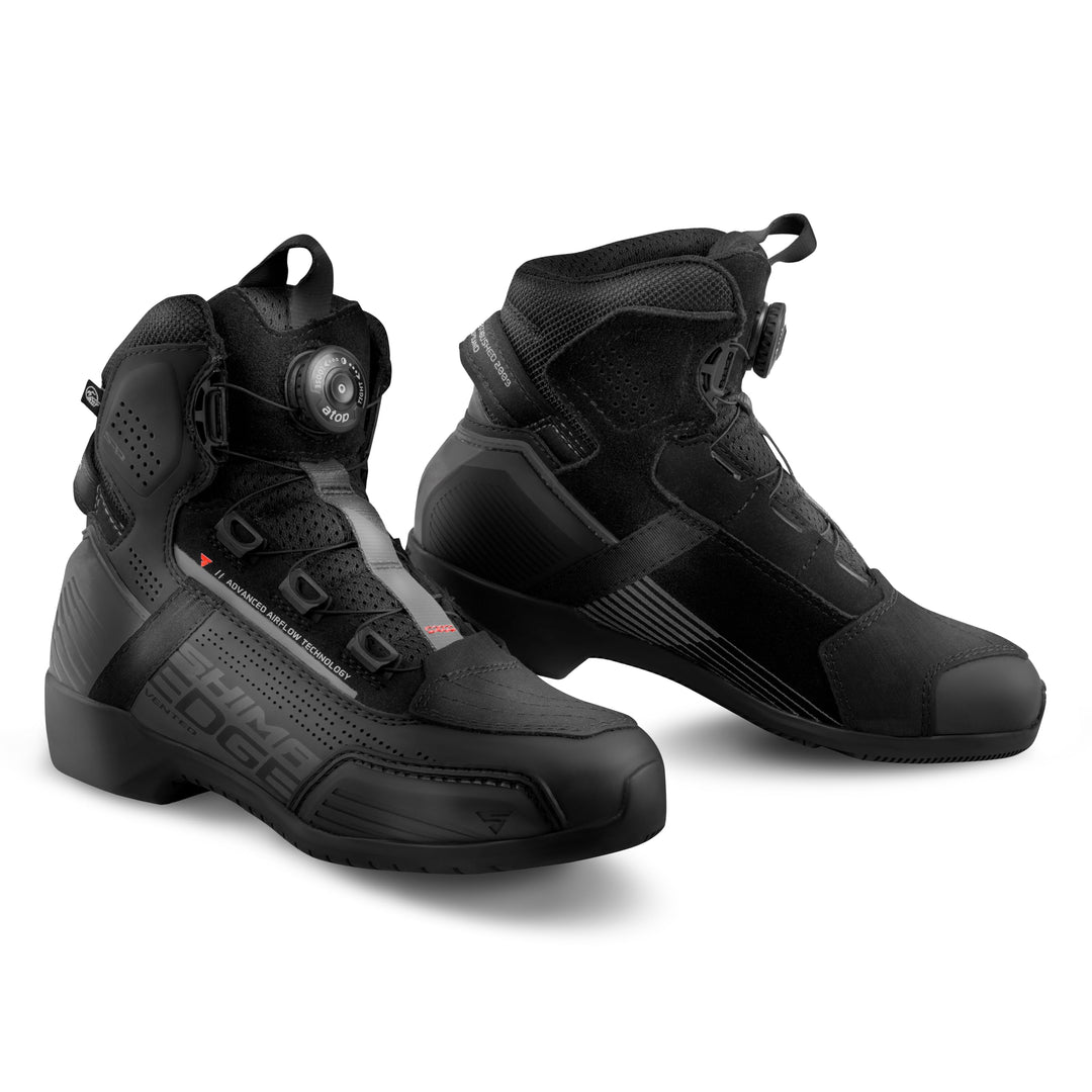 SHIMA EDGE VENTED Motorrad Schuhe Damen Leder Belüftet Motorradstiefel Protektoren Leder ATOP Rutsch