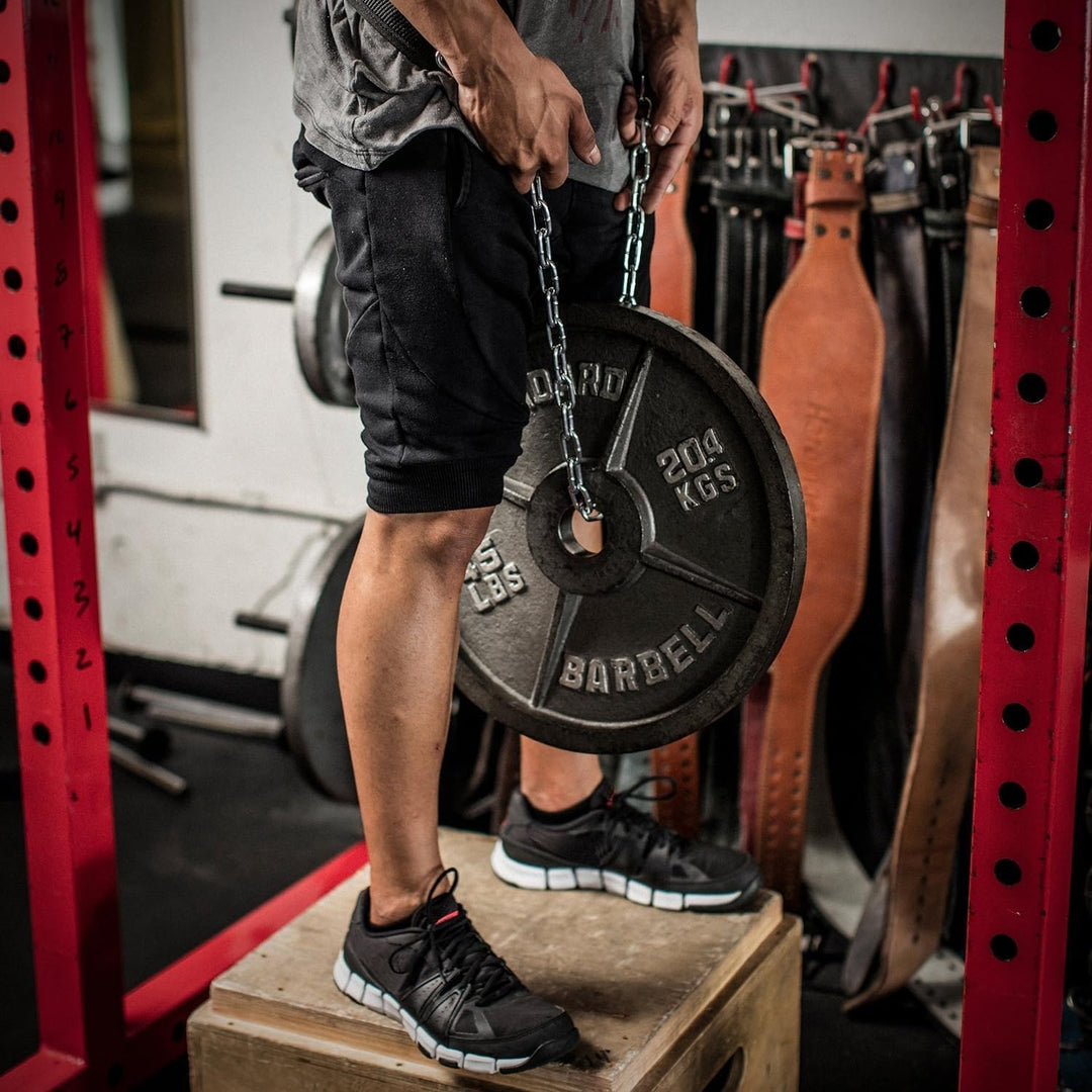 Harbinger Dip-Gürtel aus Polypropylen mit Stahlkette Schwarz, Schwarz