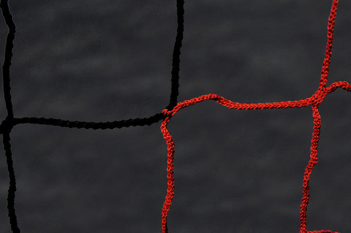 Fussball Tornetz - 7,32 x 2,44 x 2 x 2 m - 4mm - Extrem robust und langlebig - Schwarz und Rot