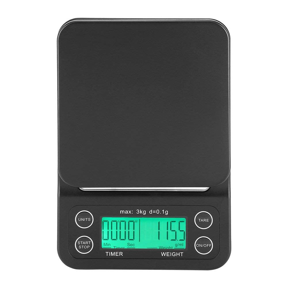 Fdit 3 kg/0,01 ° Elektronische LCD Digital Küche Lebensmittel Massstab Drip Kaffee Gewicht mit Timer