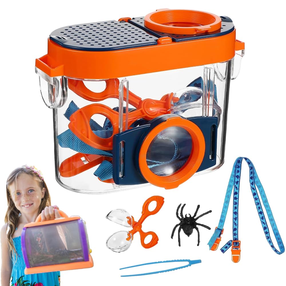 Forscherset für Kinder Insekt Viewer Box 4.5X Lupe Insekten Sammelbox Kinder Insekten Dose Draussen