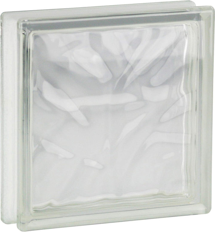 Design Glasbaustein Wolke klar 1-seitig satiniert 19x19x5 cm - 8 Stück 19 x 19 x 5 cm Klar, 1-seitig