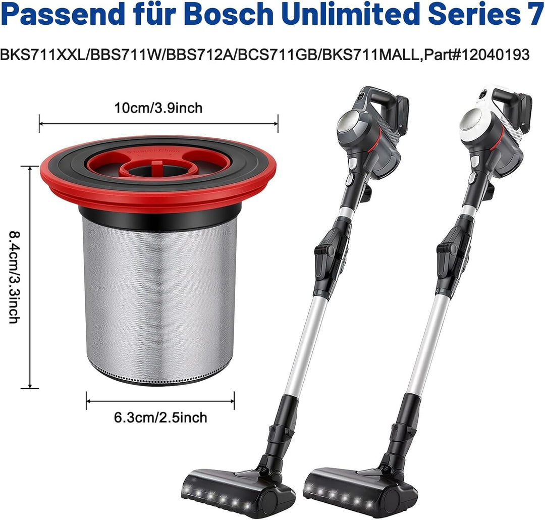 12040193 Ersatzfilter für Bosch Unlimited Serie 7 Akku-Staubsauger BKS711XXL BBS711W BBS712A BCS711G