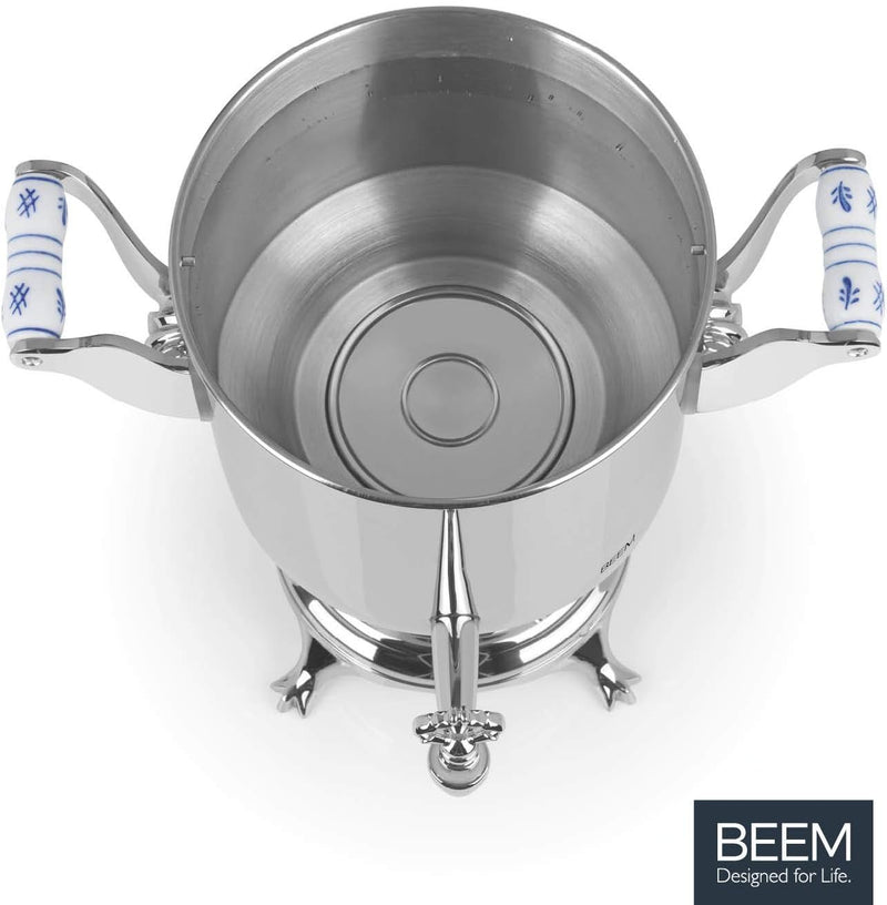 BEEM SAMOWAR Romanov - 5 l | Teekocher elektrisch | 1.800 W | Edelstahl | 5 l Wasserbehälter | 1,3 l