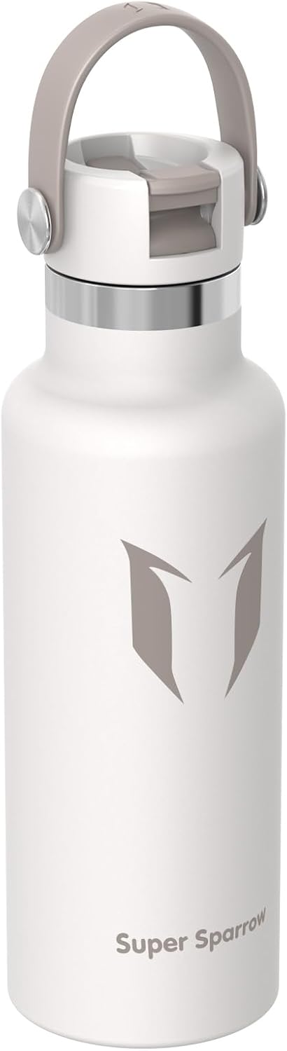 Super Sparrow Trinkflasche Edelstahl - Thermobecher - 350ml, 500ml, 750ml, 1L, 1.2L - FlipFlow Trink