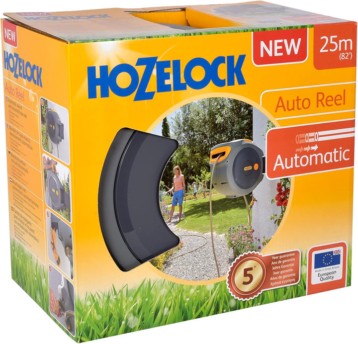 HOZELOCK - Wandschlauchbox Auto Reel 25 M: Automatische Aufrollung. Einfache Installation. Inkl. Sch