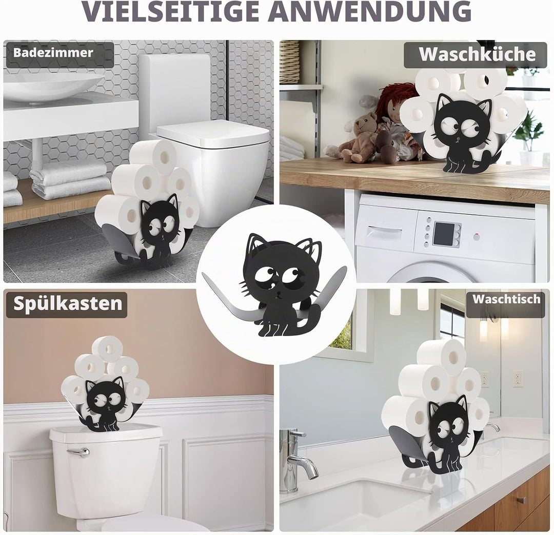BTSKY Toilettenpapierrollenhalter aus Metall – Mattschwarz, Tier-Stil, Toilettenpapierhalter, freist