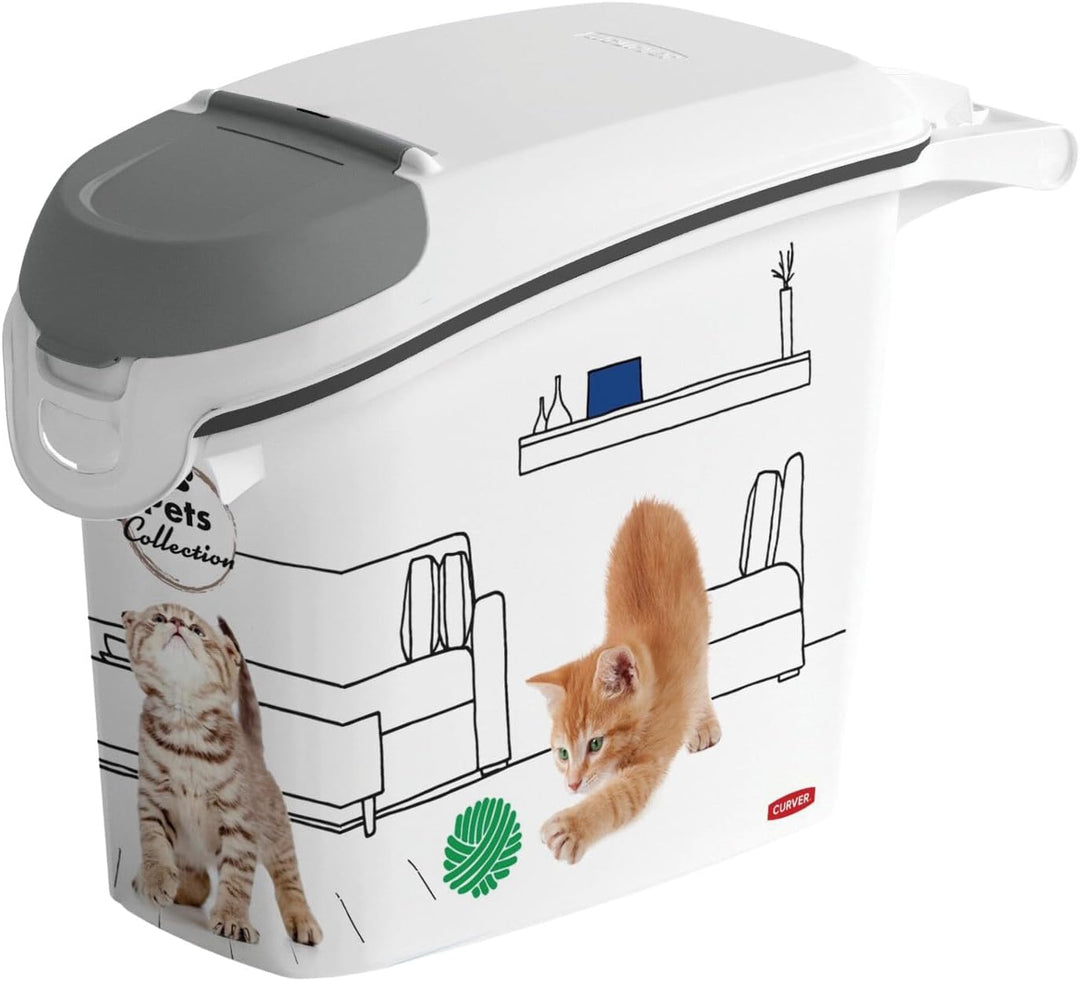 Curver PetLife Aufbewahrungsbehälter für Streu Vorratsbehälter für Katzenstreu 6 kg / 15L 23 x 50 x