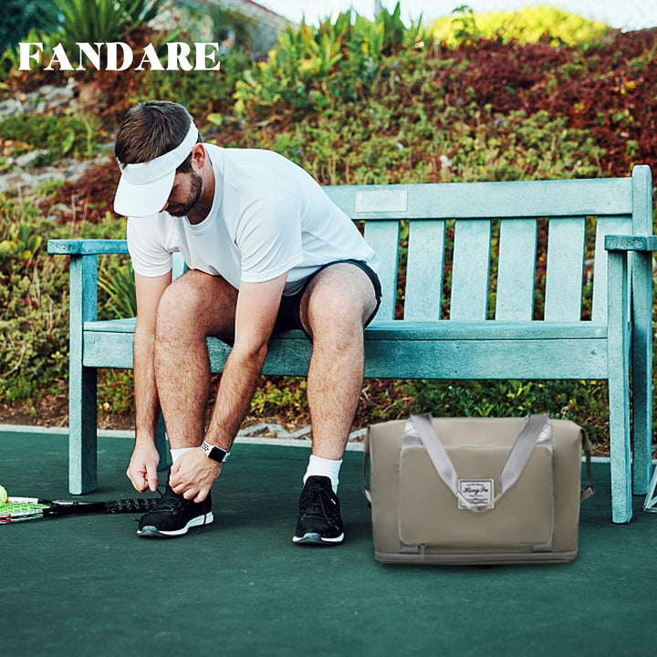 FANDARE Reisetaschen Handgepäck Tasche Faltbare Sporttasche Übernachtung Tote Handtasche Damen Herre