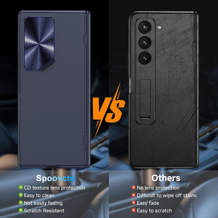 für Samsung Galaxy Z Fold6 Hülle: mit Anti-Spion Privatsphäre Bildschirmschutz, Built-in Kamera Kick