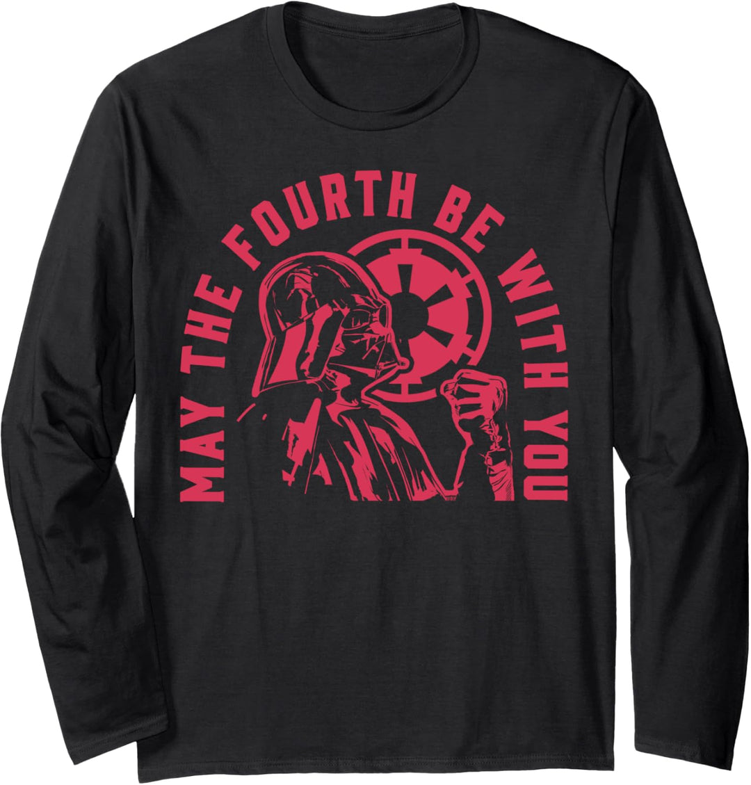 Star Wars Darth Vader May The Fourth Be With You Red Hue Langarmshirt