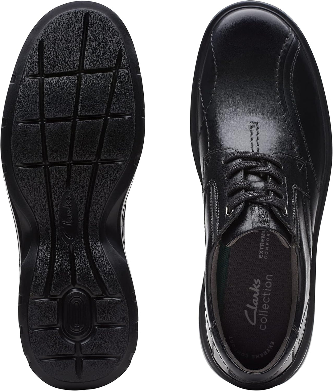 Clarks Herren Gessler Lace Oxford 43 EU Black Leather, 43 EU Black Leather