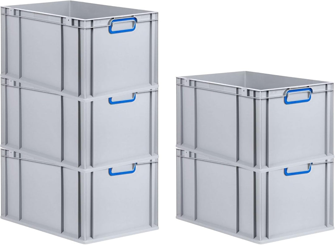 PROREGAL SuperSparSet 3x Eurobox NextGen Color | HxBxT 32x40x60cm | 65 Liter | Griffe blau geschloss