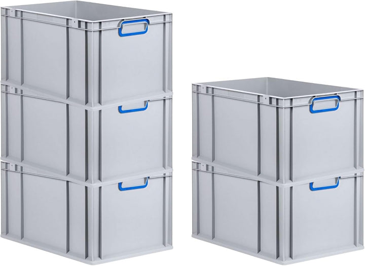 PROREGAL SuperSparSet 3x Eurobox NextGen Color | HxBxT 32x40x60cm | 65 Liter | Griffe blau geschloss