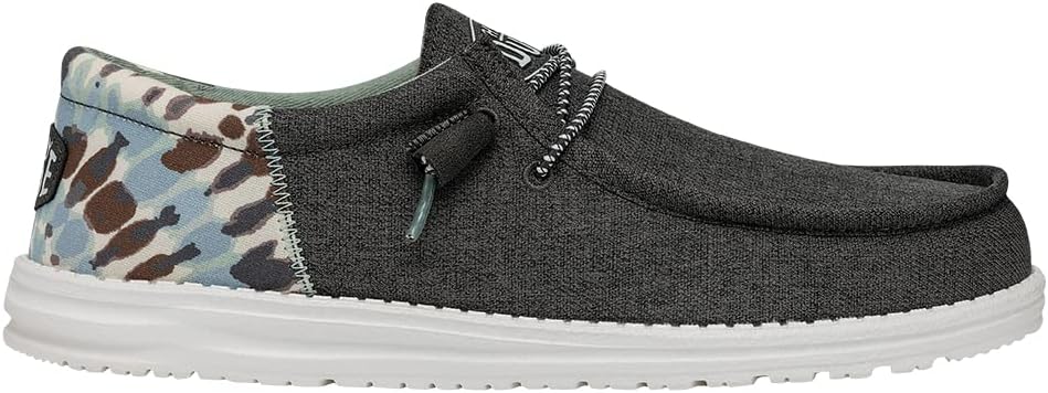 Hey Dude Herren Wally Slub Canvas Moc Toe Shoes 41 EU Grau, 41 EU Grau